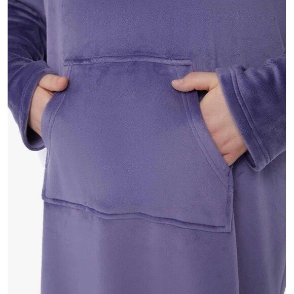 32 Degrees Heat Women's Cozy Plush Hooded Pullover Sleep Lounger -Purple -L / XL - Picture 15 of 16
